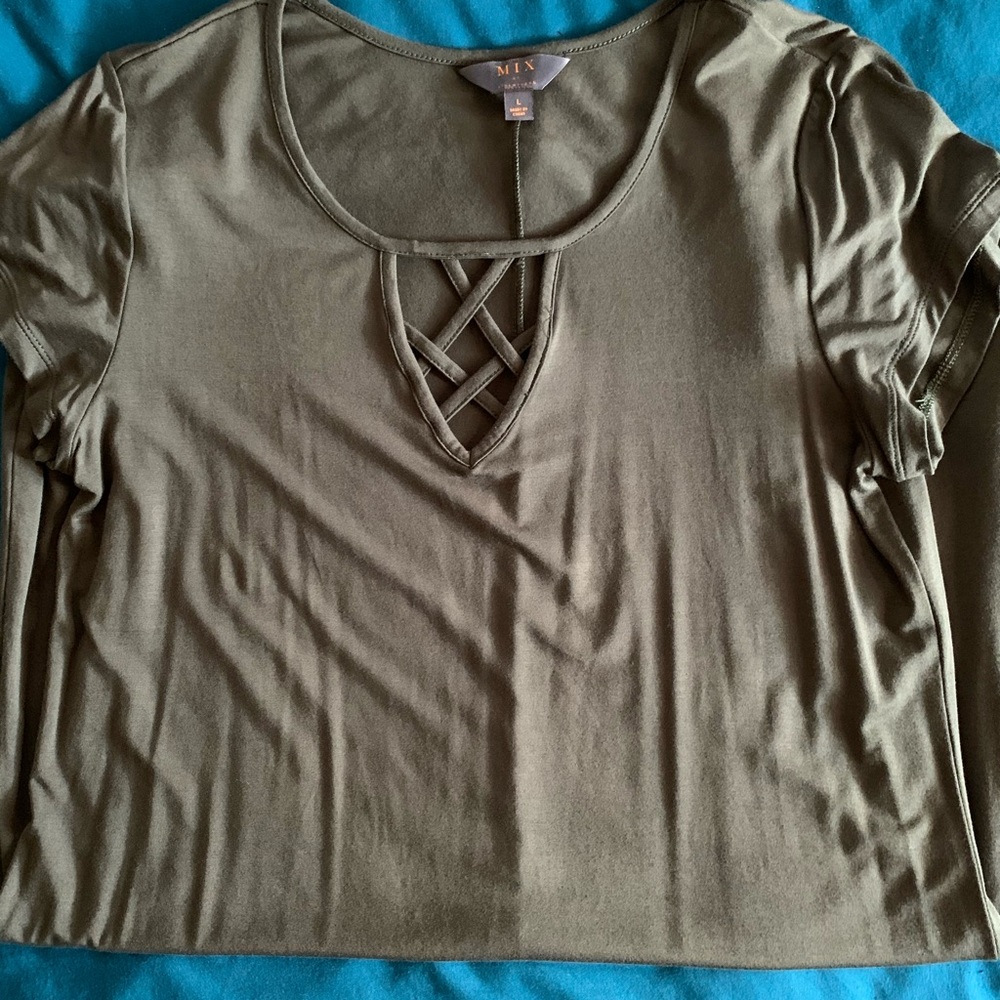 New WOT Army Green Mix Dress